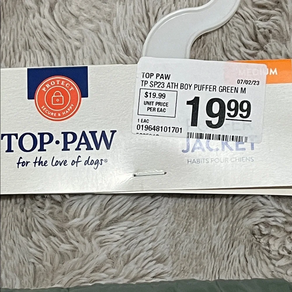 Top Paw Olive Green Quilted Dog Jacket